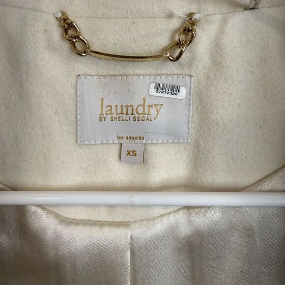 Laundry by Shelli Segal Ivory Wool Fit & Flare Double-Breasted Coat XS - Picture 8 of 8